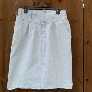 90s Vintage Apostrophe denim midi skirt size 16 made in USA.